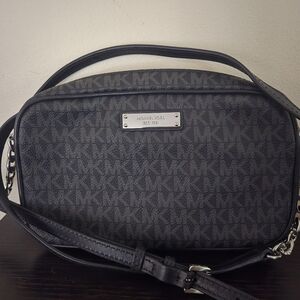 Michael Kors Dark Gray/Black MK Monogram Crossbody Bag